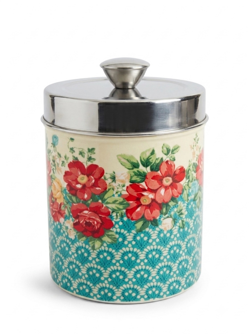 The Pioneer Woman Vintage Floral 80 oz Treat Jar Stainless Steel
